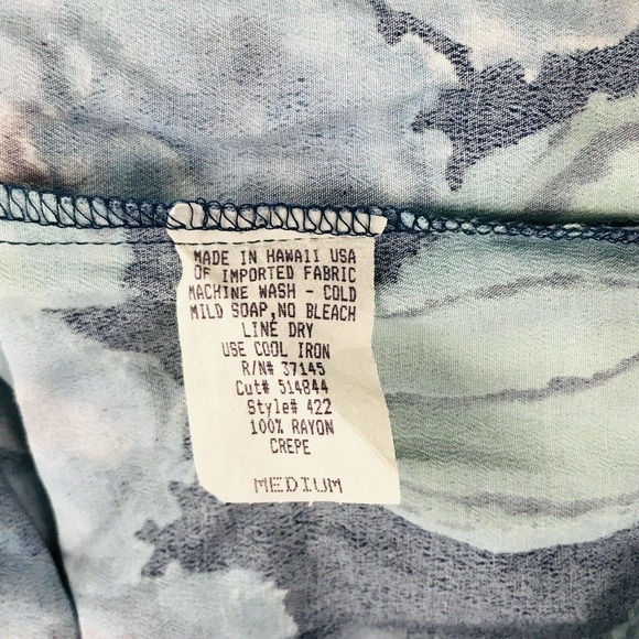 Hilo Hattie Women's Medium Tank Dress Blue Floral Side Tie Wrap Hawaiian BK4 - Picture 4 of 5